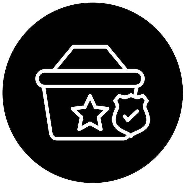 Diseño vectorial Estilo del icono de protección del comprador
