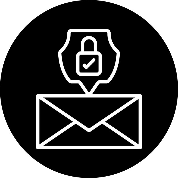 Diseño vectorial Estilo del icono de protección de correo electrónico