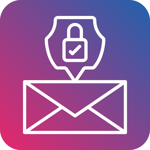 Diseño vectorial Estilo del icono de protección de correo electrónico