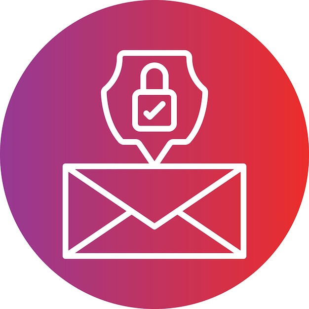 Diseño vectorial Estilo del icono de protección de correo electrónico