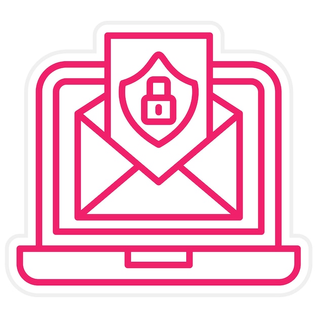 Diseño vectorial Estilo del icono de protección de correo electrónico