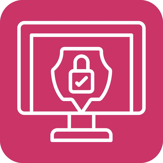 Diseño vectorial del estilo del icono de protección de PC