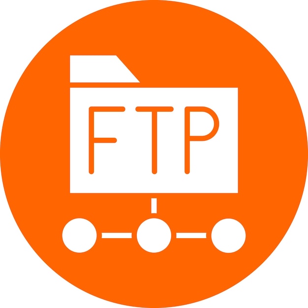 Diseño vectorial estilo del icono del protocolo ftp