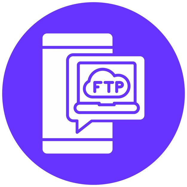 Vector diseño vectorial estilo del icono del protocolo ftp