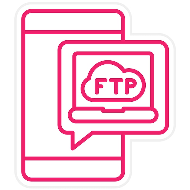 Vector diseño vectorial estilo del icono del protocolo ftp