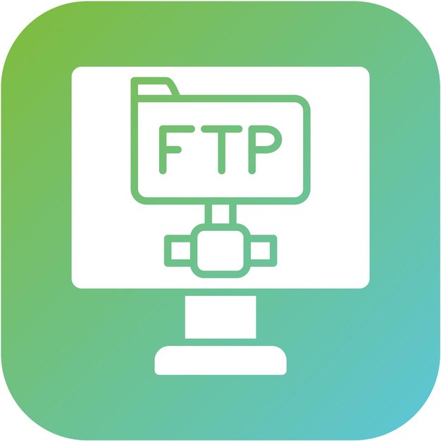 Diseño vectorial estilo del icono del protocolo ftp