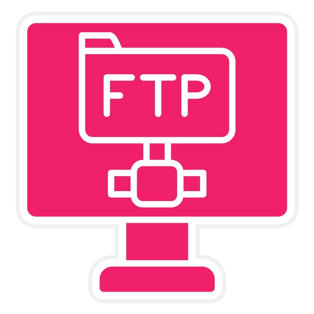 Vector diseño vectorial estilo del icono del protocolo ftp