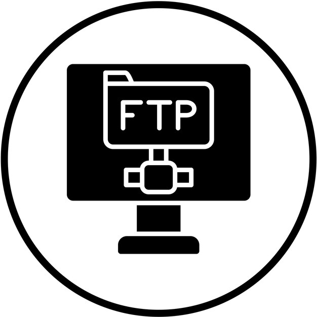 Vector diseño vectorial estilo del icono del protocolo ftp