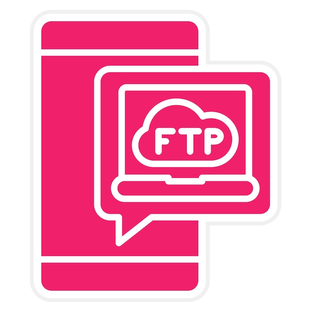 Diseño vectorial Estilo del icono del protocolo FTP