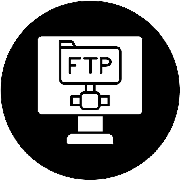 Diseño vectorial Estilo del icono del protocolo FTP