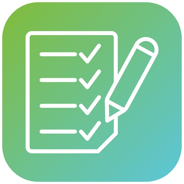 Diseño vectorial Estilo del icono de la prueba del estudiante
