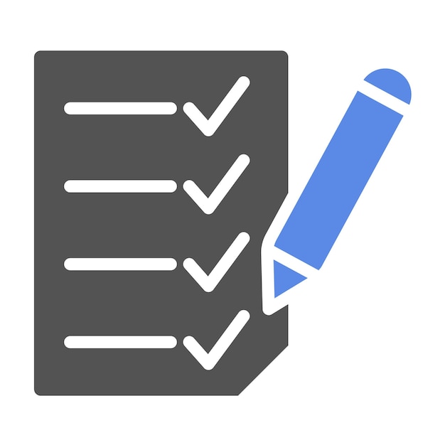 Diseño vectorial Estilo del icono de la prueba del estudiante