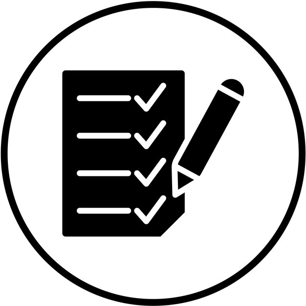 Diseño vectorial Estilo del icono de la prueba del estudiante