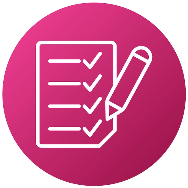 Diseño vectorial Estilo del icono de la prueba del estudiante