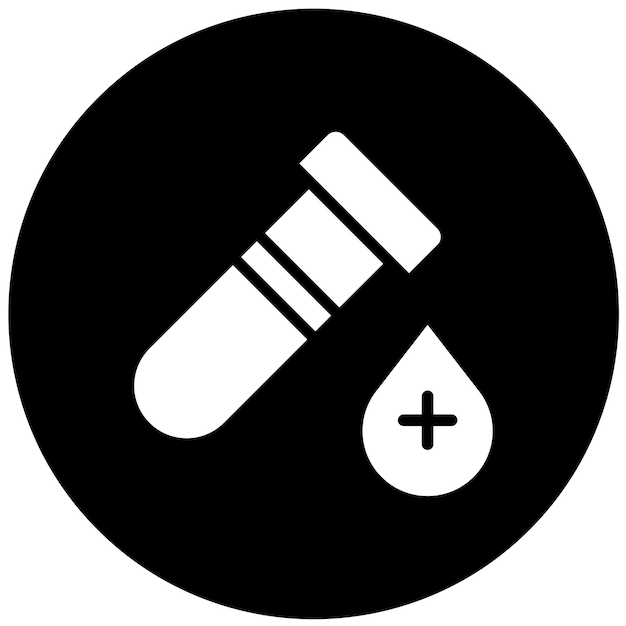 Diseño vectorial Estilo del icono de la prueba de sangre