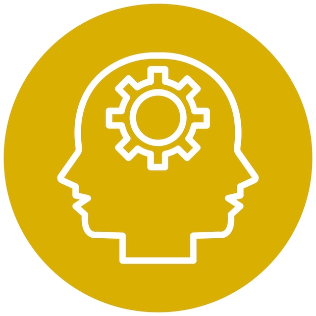Diseño vectorial Estilo de icono de psicología cognitiva