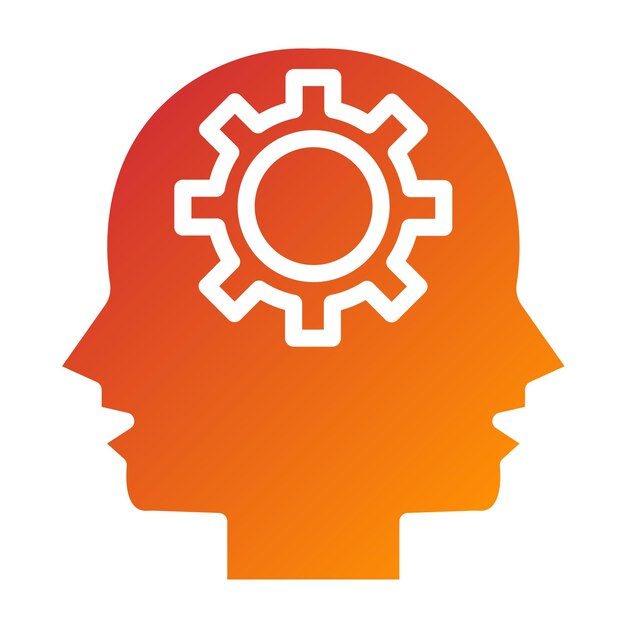 Diseño vectorial Estilo de icono de psicología cognitiva