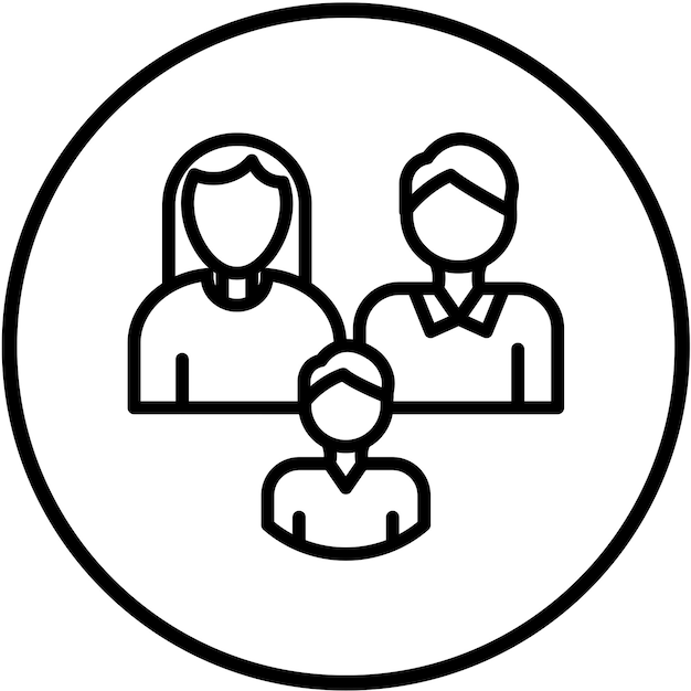Diseño vectorial Estilo de icono de psicología familiar