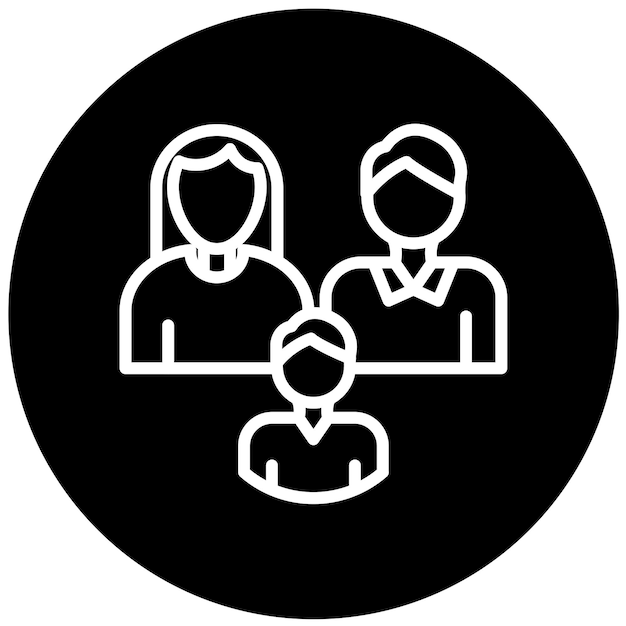 Diseño vectorial Estilo de icono de psicología familiar