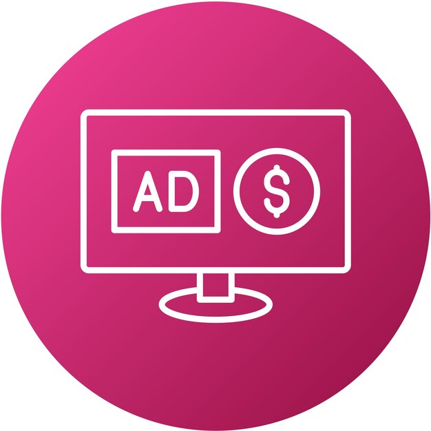 Diseño vectorial Estilo de icono de publicidad social pagada