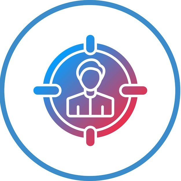 Diseño vectorial Estilo del icono del público objetivo