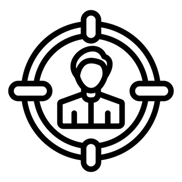 Diseño vectorial Estilo del icono del público objetivo