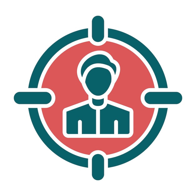 Diseño vectorial Estilo del icono del público objetivo