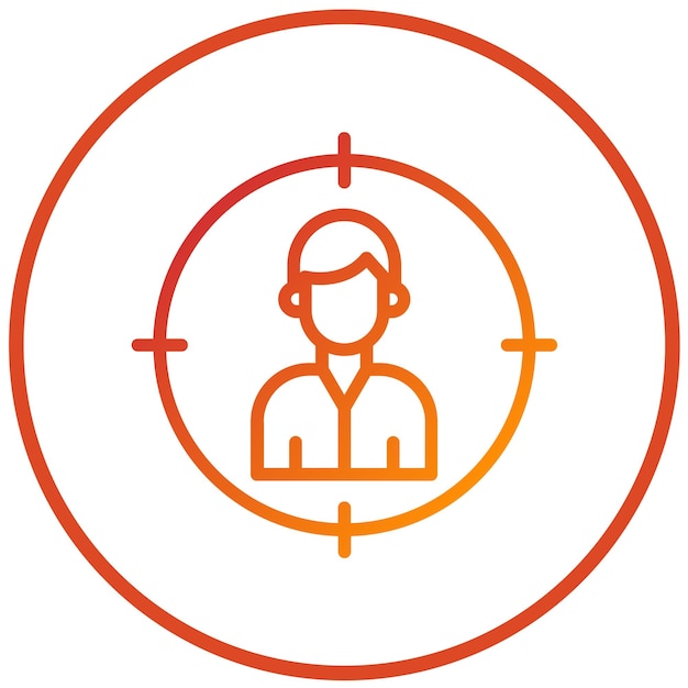 Diseño vectorial Estilo del icono del público objetivo