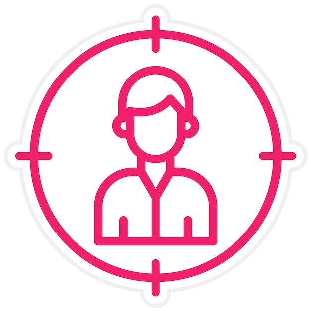 Diseño vectorial Estilo del icono del público objetivo