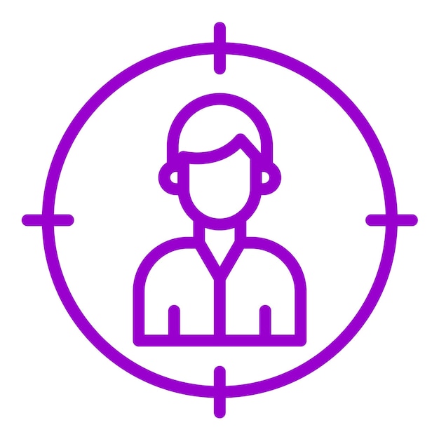 Diseño vectorial Estilo del icono del público objetivo