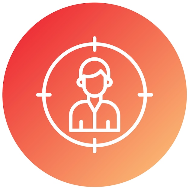 Diseño vectorial Estilo del icono del público objetivo