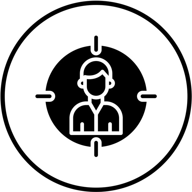 Diseño vectorial Estilo del icono del público objetivo