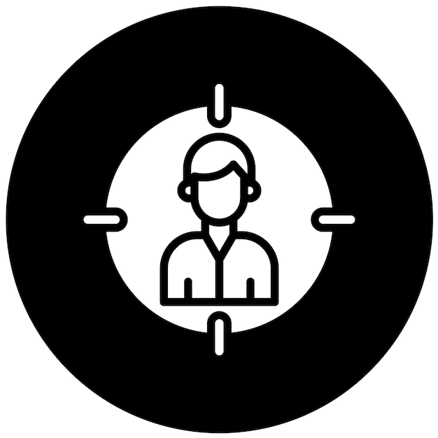 Diseño vectorial Estilo del icono del público objetivo
