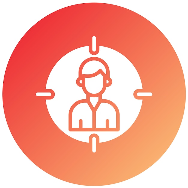 Diseño vectorial Estilo del icono del público objetivo
