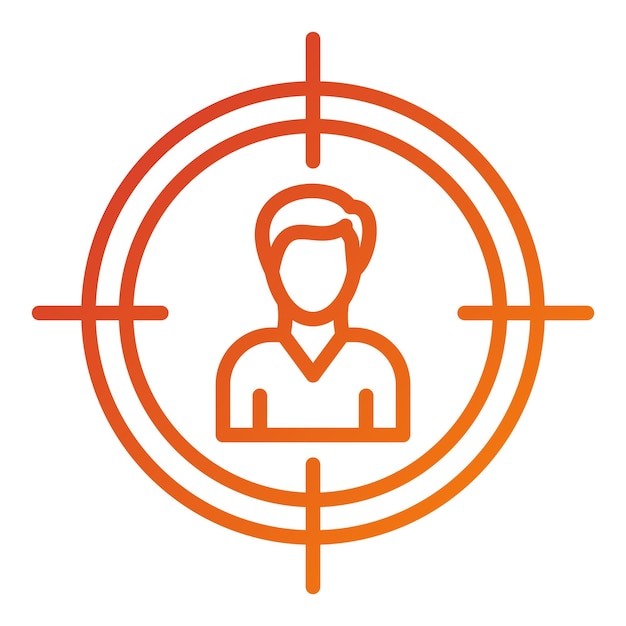 Diseño vectorial Estilo del icono del público objetivo
