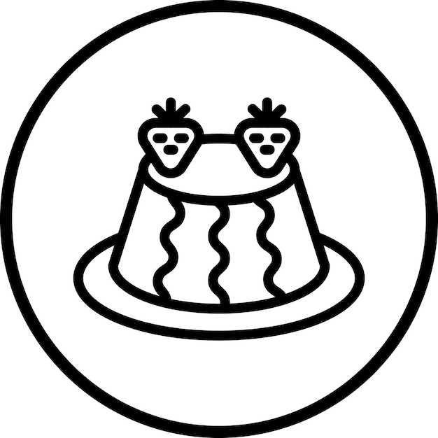 Diseño vectorial Estilo del icono del pudín