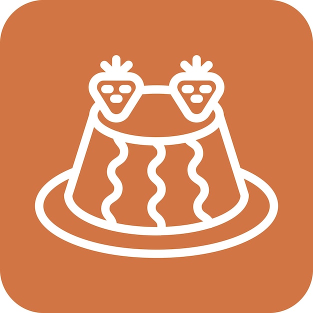 Diseño vectorial Estilo del icono del pudín