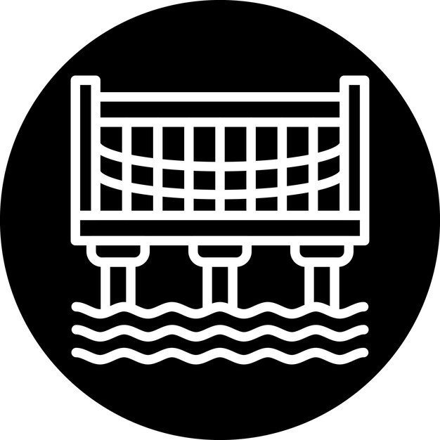 Diseño vectorial Estilo del icono del puente de agua
