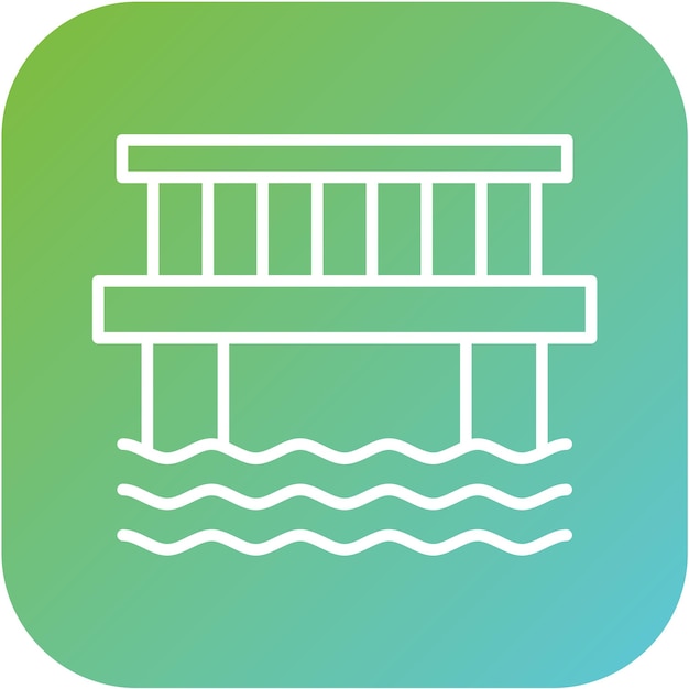 Diseño vectorial Estilo del icono del puente de agua