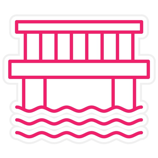 Diseño vectorial Estilo del icono del puente de agua