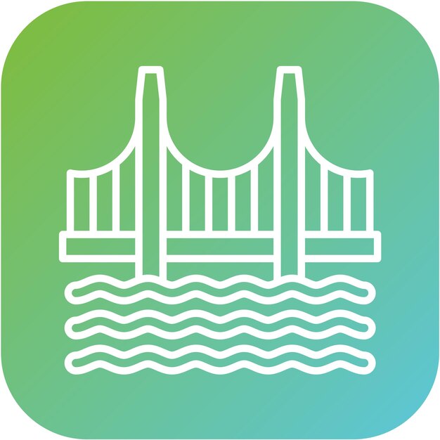 Diseño vectorial Estilo del icono del puente Golden Gate