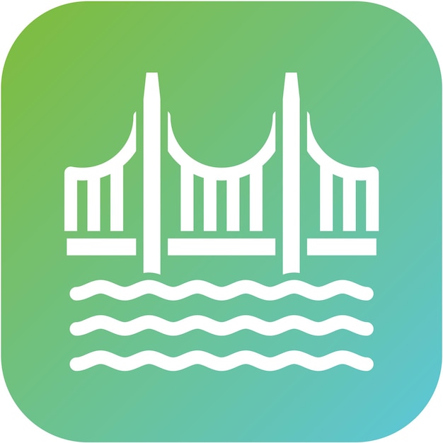 Diseño vectorial Estilo del icono del puente Golden Gate