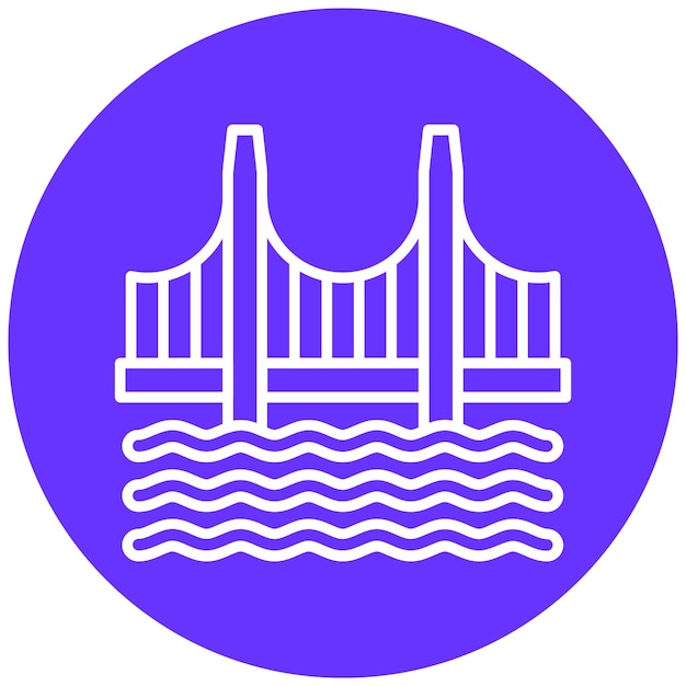 Diseño vectorial Estilo del icono del puente Golden Gate