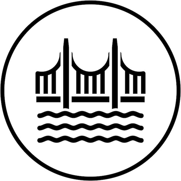Diseño vectorial Estilo del icono del puente Golden Gate