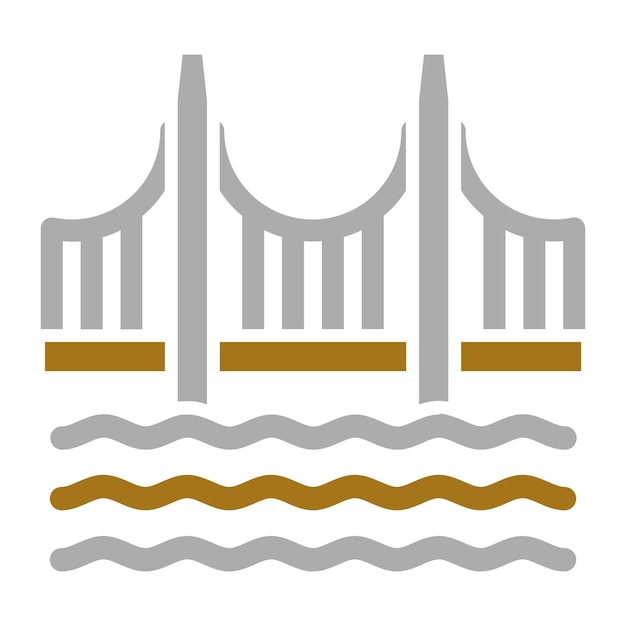 Diseño vectorial Estilo del icono del puente Golden Gate