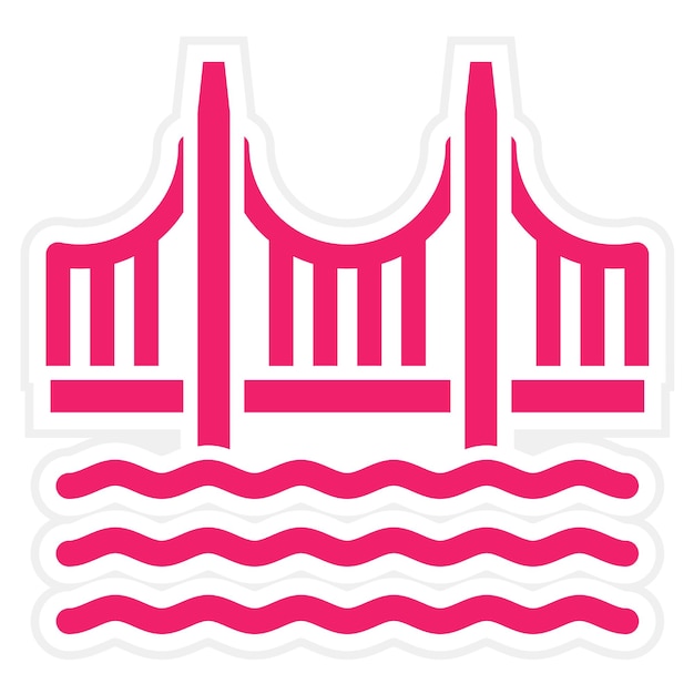 Diseño vectorial Estilo del icono del puente Golden Gate