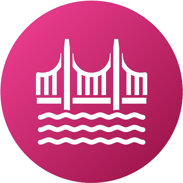 Diseño vectorial Estilo del icono del puente Golden Gate