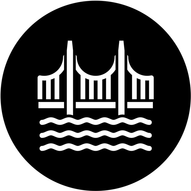 Diseño vectorial Estilo del icono del puente Golden Gate