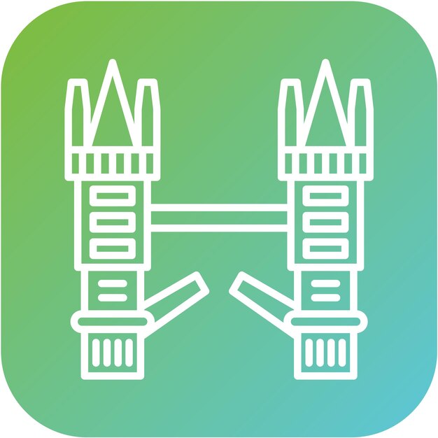 Diseño vectorial del estilo del icono del puente de la torre
