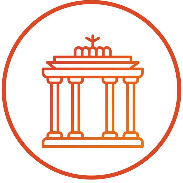 Diseño vectorial Estilo del icono de la Puerta de Brandeburgo